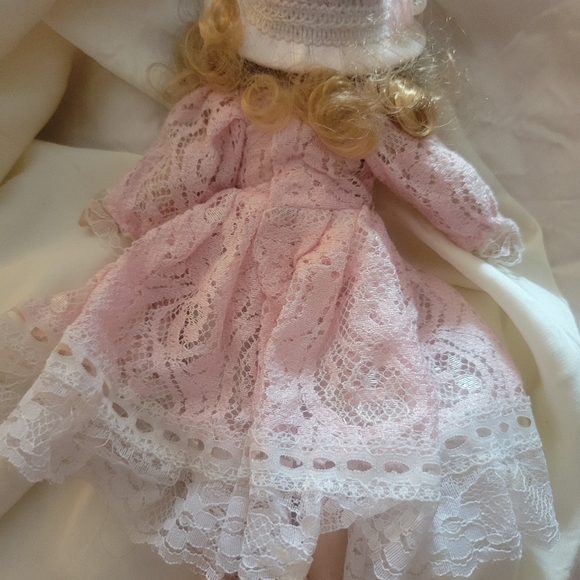 Pretty In Pink & Lace Porcelain Doll - Picture 8 of 9
